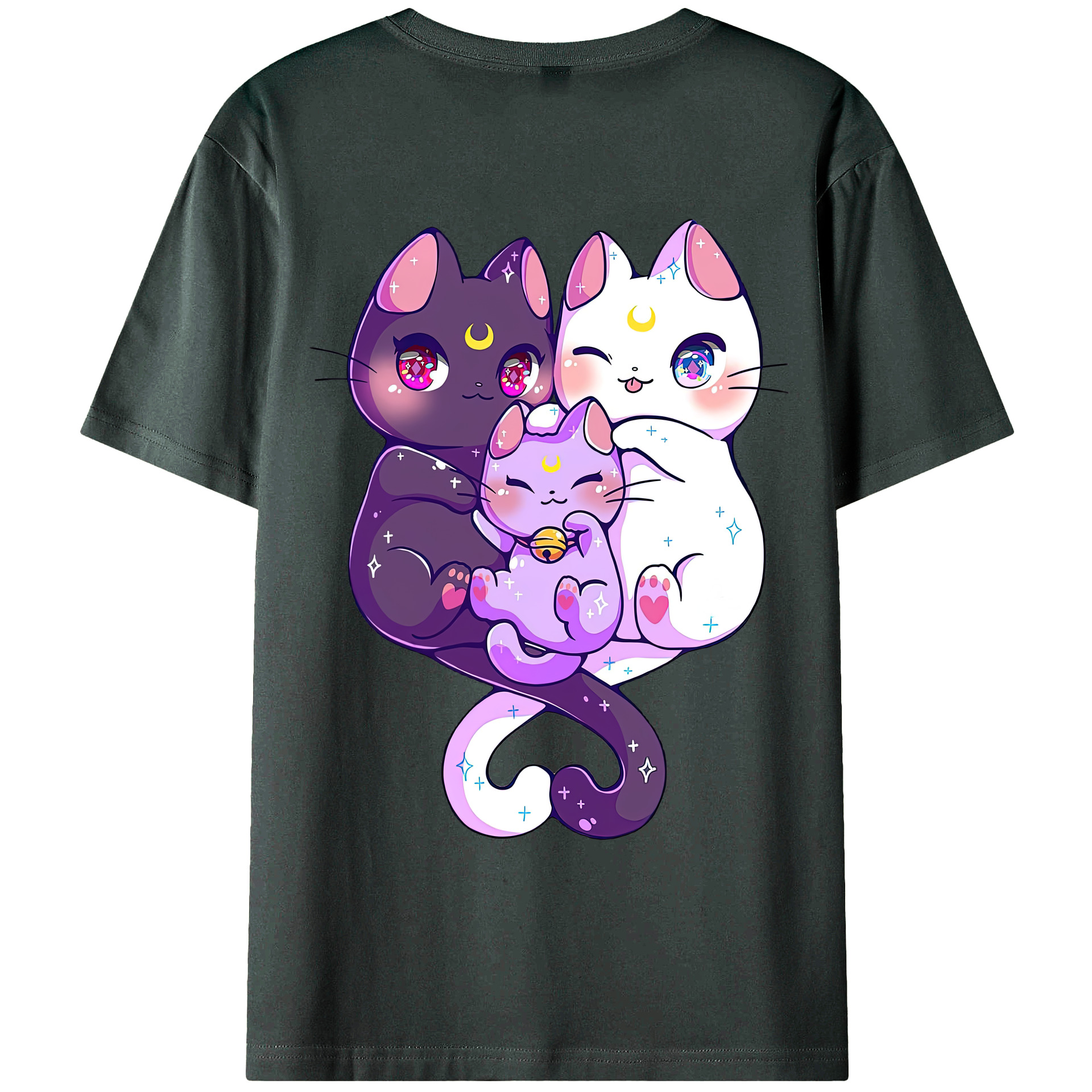 （画像用） 美少女戦士セーラームーン Sailor Moon 綿100％ メンズ半袖Tシャツ（バックプリント） 通気性